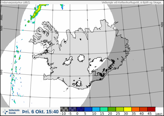 Latest radar image — Iceland